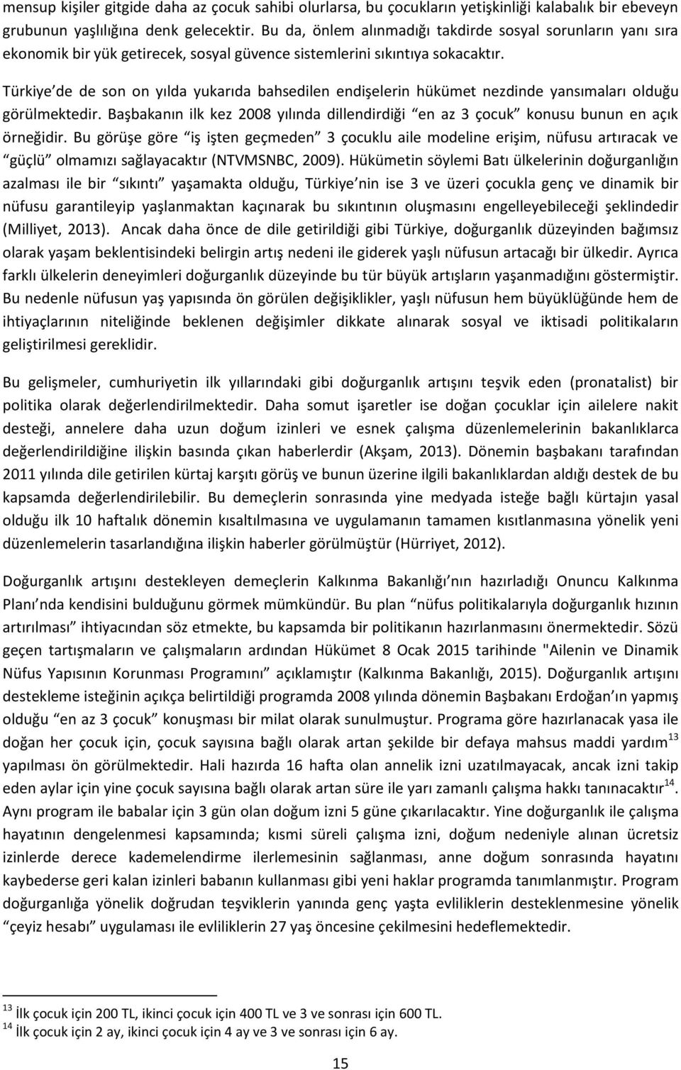 Türkiye de de son on yılda yukarıda bahsedilen endişelerin hükümet nezdinde yansımaları olduğu görülmektedir.