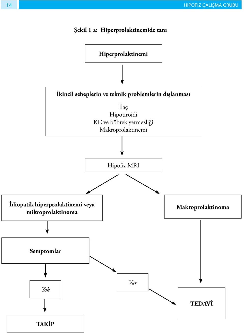 Hipotiroidi KC ve böbrek yetmezliği Makroprolaktinemi Hipofiz MRI İdiopatik