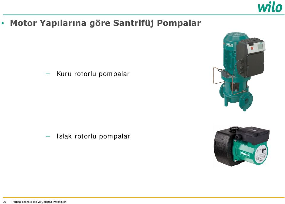 Kuru rotorlu pompalar