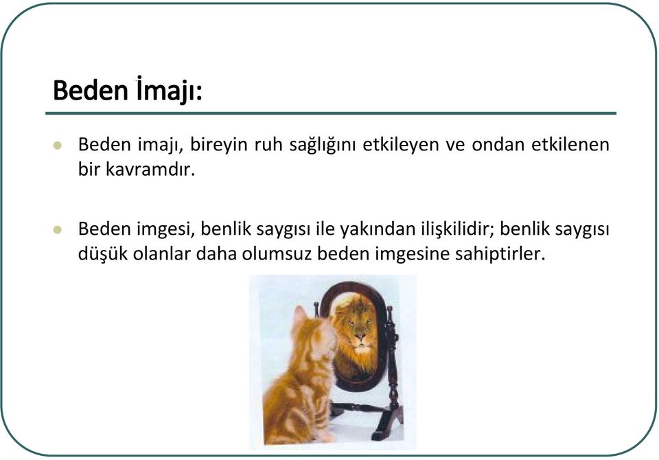 Beden imgesi, benlik saygısı ile yakından