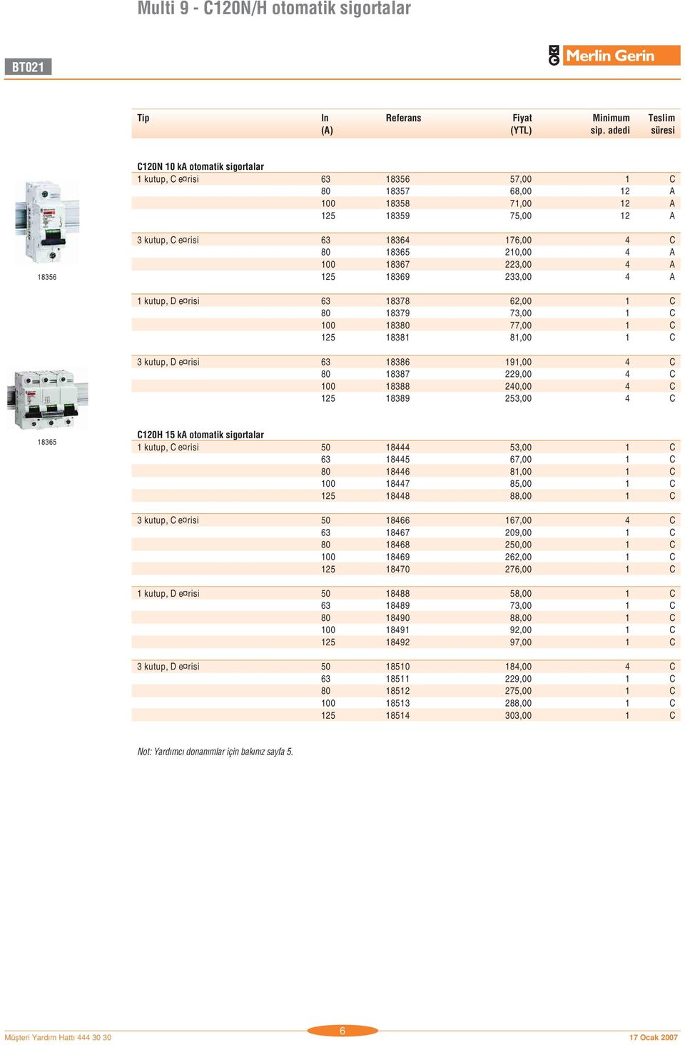 210,00 4 A 100 18367 223,00 4 A 125 18369 233,00 4 A 1 kutup, D e risi 63 18378 62,00 1 C 80 18379 73,00 1 C 100 18380 77,00 1 C 125 18381 81,00 1 C 3 kutup, D e risi 63 18386 191,00 4 C 80 18387