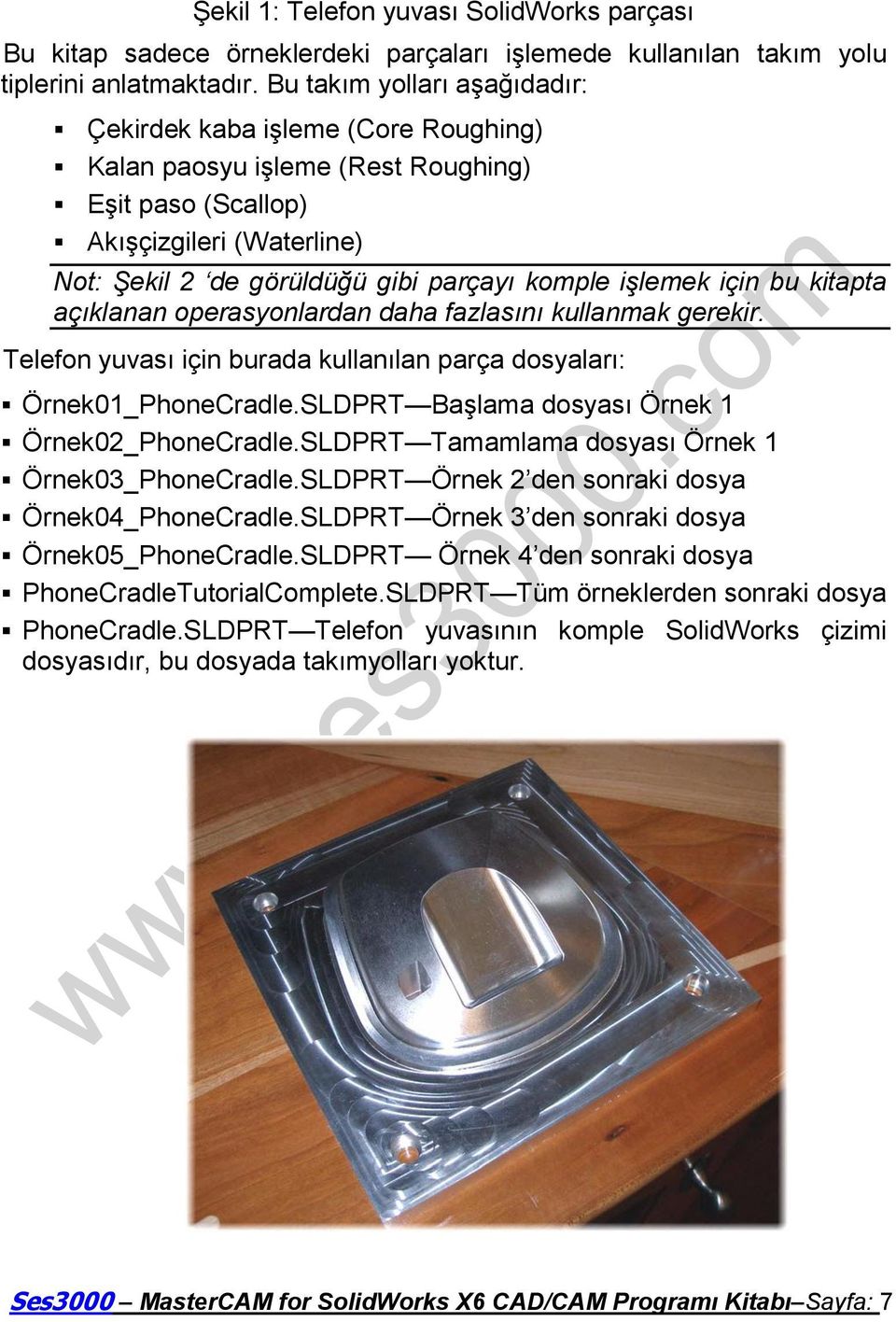 işlemek için bu kitapta açıklanan operasyonlardan daha fazlasını kullanmak gerekir. Telefon yuvası için burada kullanılan parça dosyaları: Örnek01_PhoneCradle.