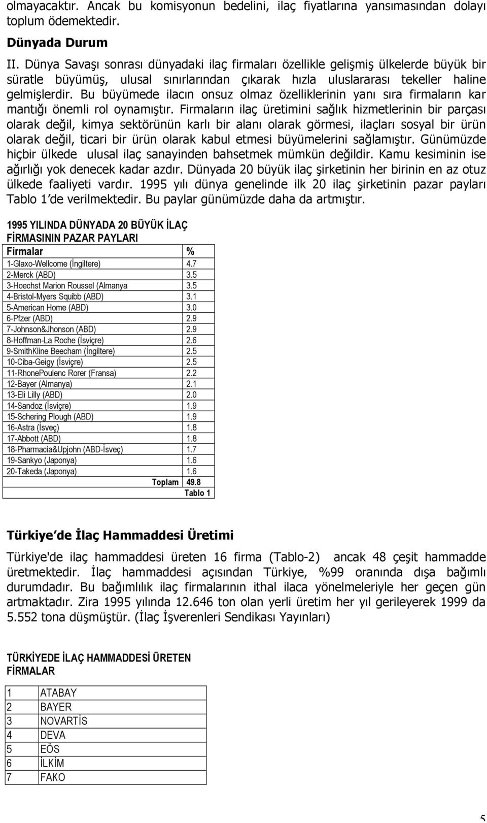 Bu büyümede ilacın onsuz olmaz özelliklerinin yanı sıra firmaların kar mantığı önemli rol oynamıştır.