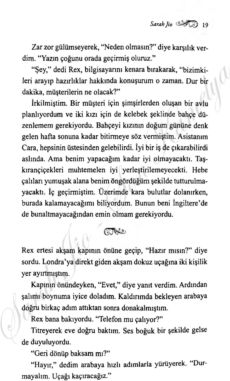 Bahçeyi kızının doğum gününe denk gelen hafta sonuna kadar bitirmeye söz vermiştim. Asistanım Cara, hepsinin üstesinden gelebilirdi. İyi bir iş de çıkarabilirdi aslında.