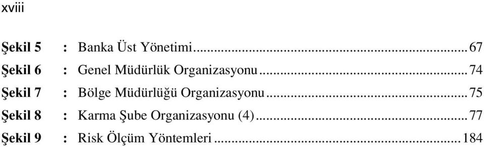 ..74 Şekil 7 : Bölge Müdürlüğü Organizasyonu.