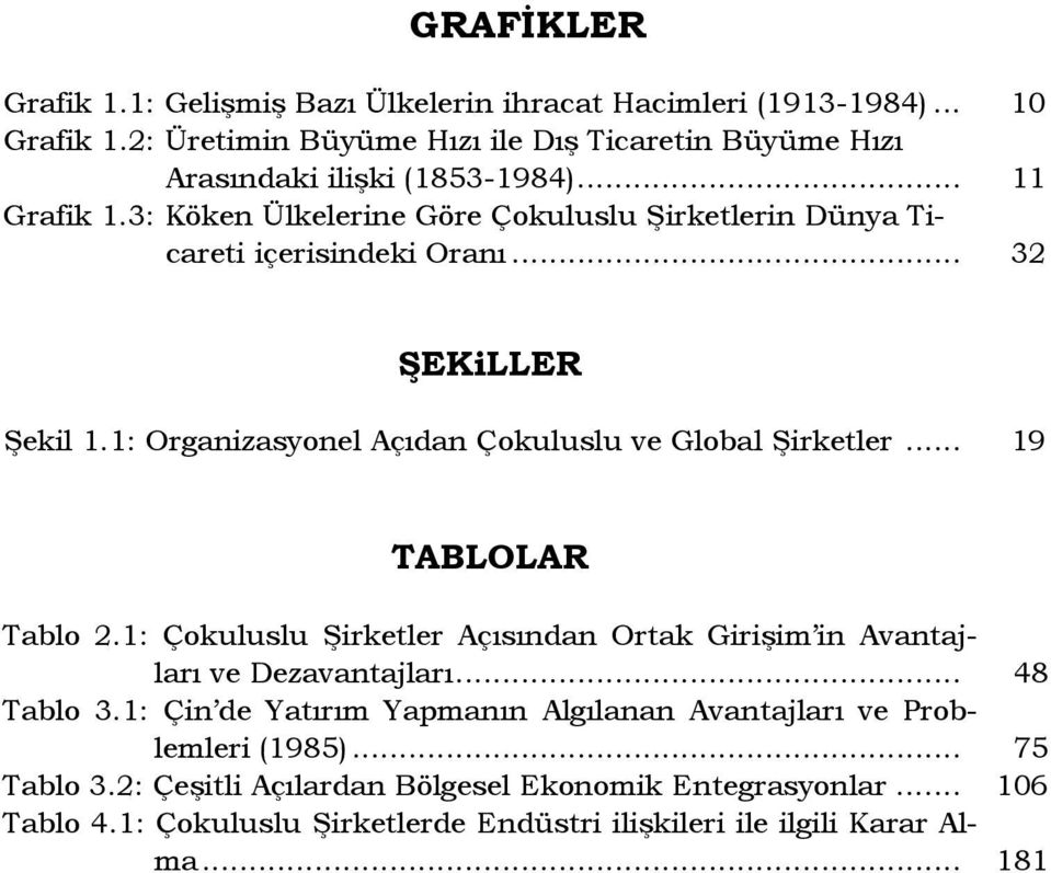 3: Köken Ülkelerine Göre Çokuluslu Şirketlerin Dünya Ticareti içerisindeki Oranı... 32 ŞEKiLLER Şekil 1.1: Organizasyonel Açıdan Çokuluslu ve Global Şirketler.