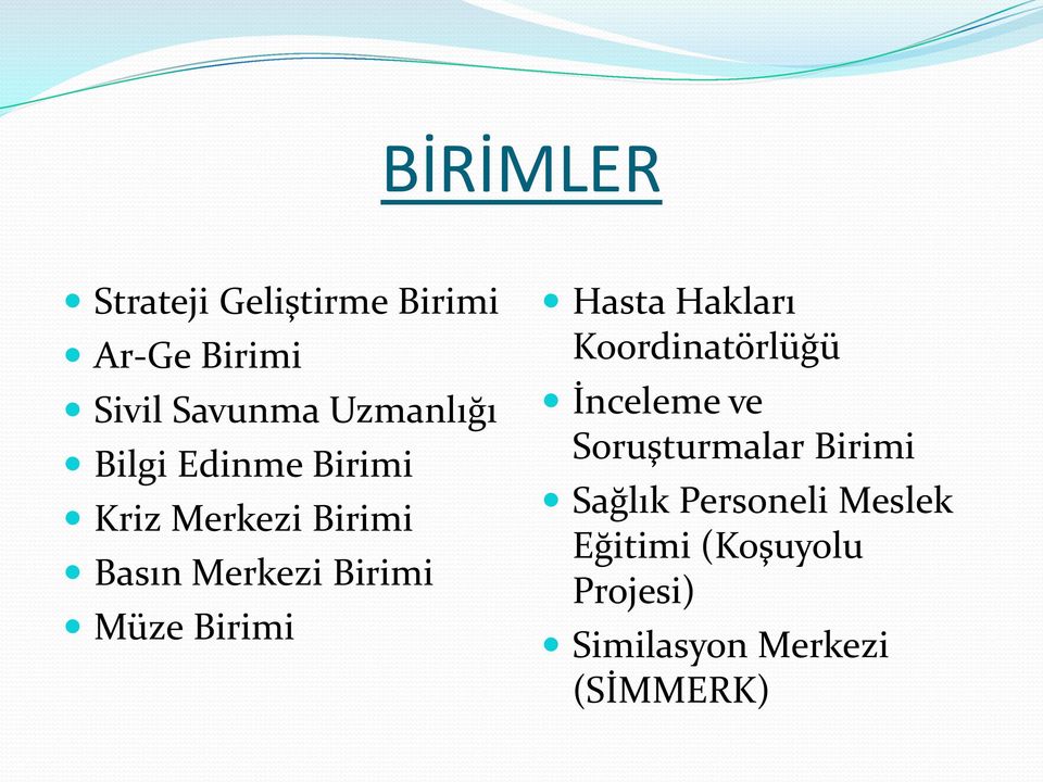 Müze Birimi Hasta Hakları Koordinatörlüğü İnceleme ve Soruşturmalar