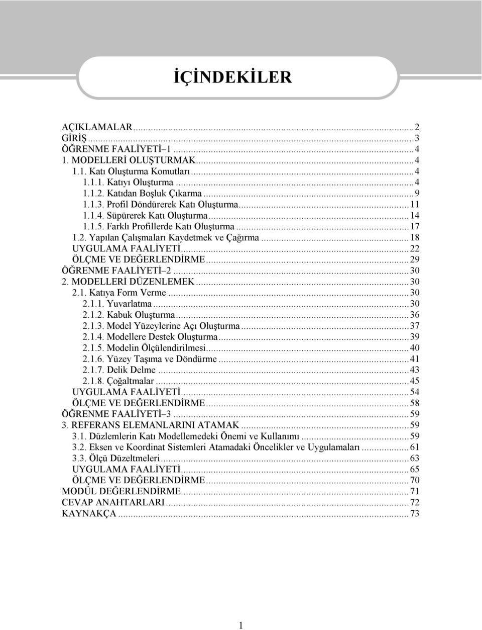 .. 29 ÖĞRENME FAALİYETİ 2... 30 2. MODELLERİ DÜZENLEMEK... 30 2.1. Katıya Form Verme... 30 2.1.1. Yuvarlatma... 30 2.1.2. Kabuk Oluşturma... 36 2.1.3. Model Yüzeylerine Açı Oluşturma... 37 2.1.4.