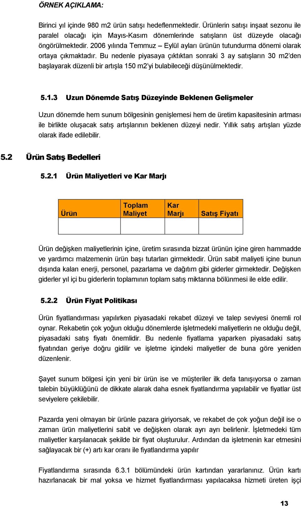 Bu nedenle piyasaya çıktıktan sonraki 3 ay satışların 30 m2 den başlayarak düzenli bir artışla 15