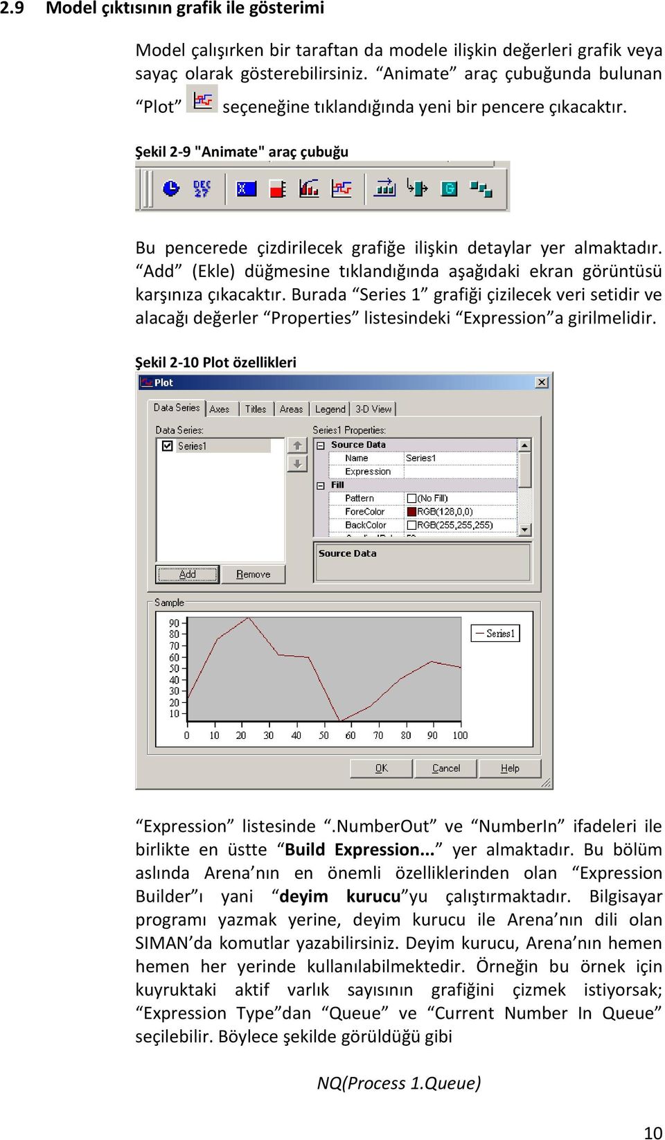 Add (Ekle) düğmesine tıklandığında aşağıdaki ekran görüntüsü karşınıza çıkacaktır. Burada Series 1 grafiği çizilecek veri setidir ve alacağı değerler Properties listesindeki Expression a girilmelidir.