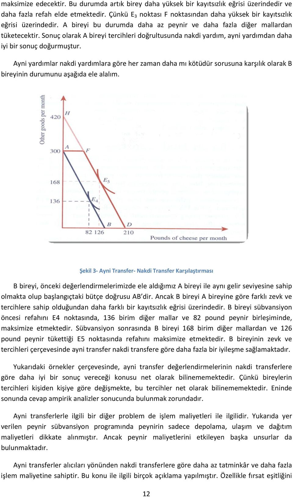 Sonuç olarak A bireyi tercihleri doğrultusunda nakdi yardım, ayni yardımdan daha iyi bir sonuç doğurmuştur.