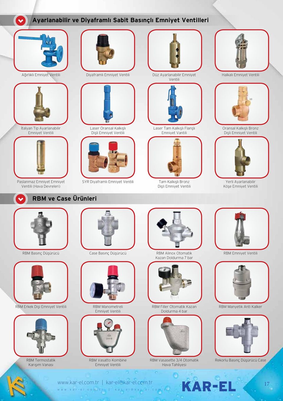 SYR Diyaframlı Emniyet Ventili Tam Kalkışlı Bronz Dişli Emniyet Ventili Yerli Ayarlanabilir Köşe Emniyet Ventili RBM ve Case Ürünleri RBM Basınç Düşürücü Case Basınç Düşürücü RBM Alinox Otomatik