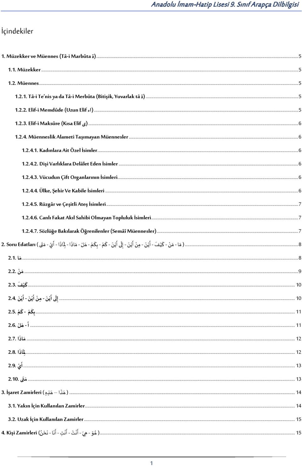 .. 6 1.2.4.3. Vücudun Çift Organlarının İsimleri... 6 1.2.4.4. Ülke, Şehir Ve Kabile İsimleri... 6 1.2.4.5. Rüzgâr ve Çeşitli Ateş İsimleri... 7 1.2.4.6. Canlı Fakat Akıl Sahibi Olmayan Topluluk İsimleri.