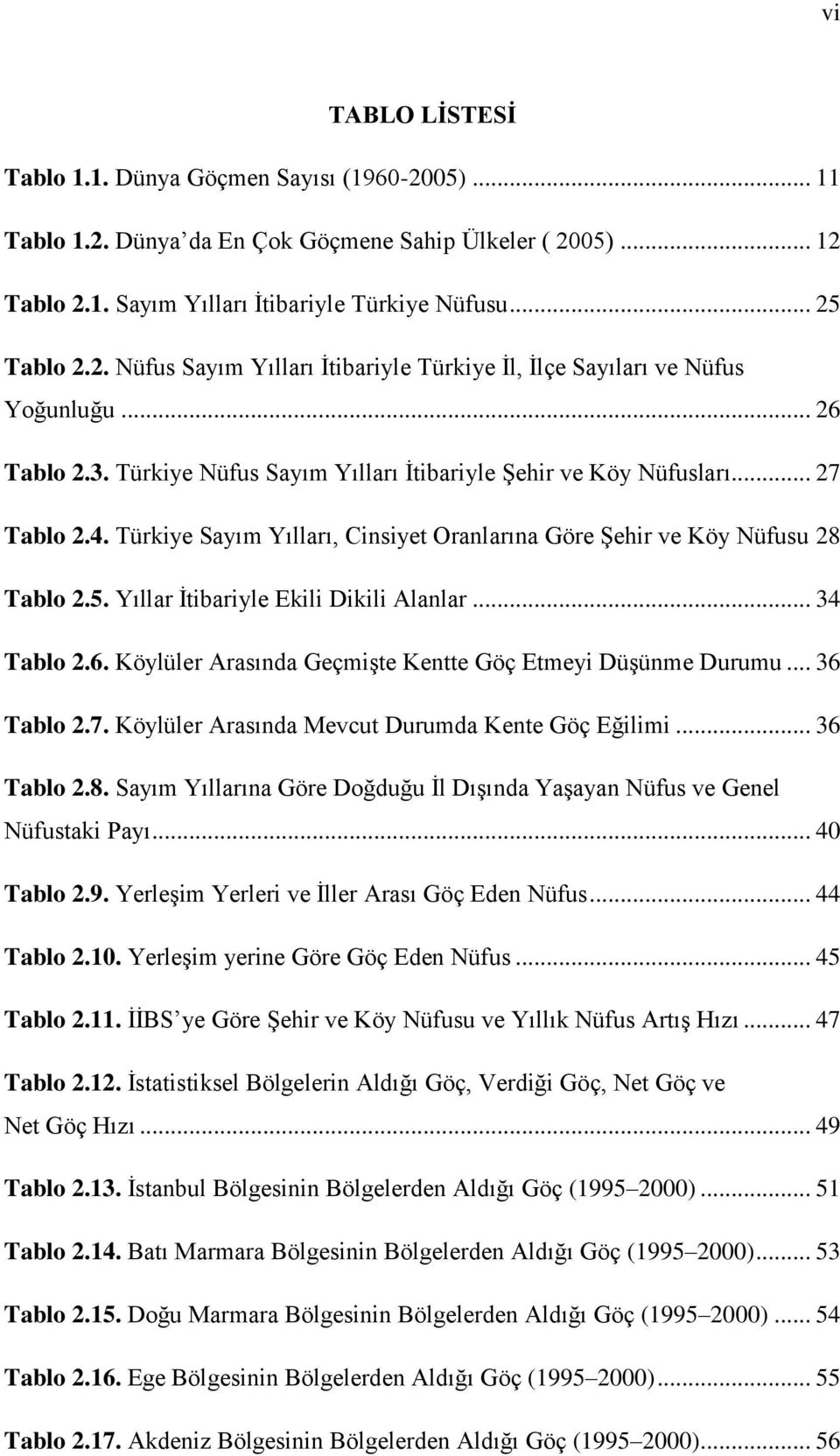 Yıllar İtibariyle Ekili Dikili Alanlar... 34 Tablo 2.6. Köylüler Arasında Geçmişte Kentte Göç Etmeyi Düşünme Durumu... 36 Tablo 2.7. Köylüler Arasında Mevcut Durumda Kente Göç Eğilimi... 36 Tablo 2.8.