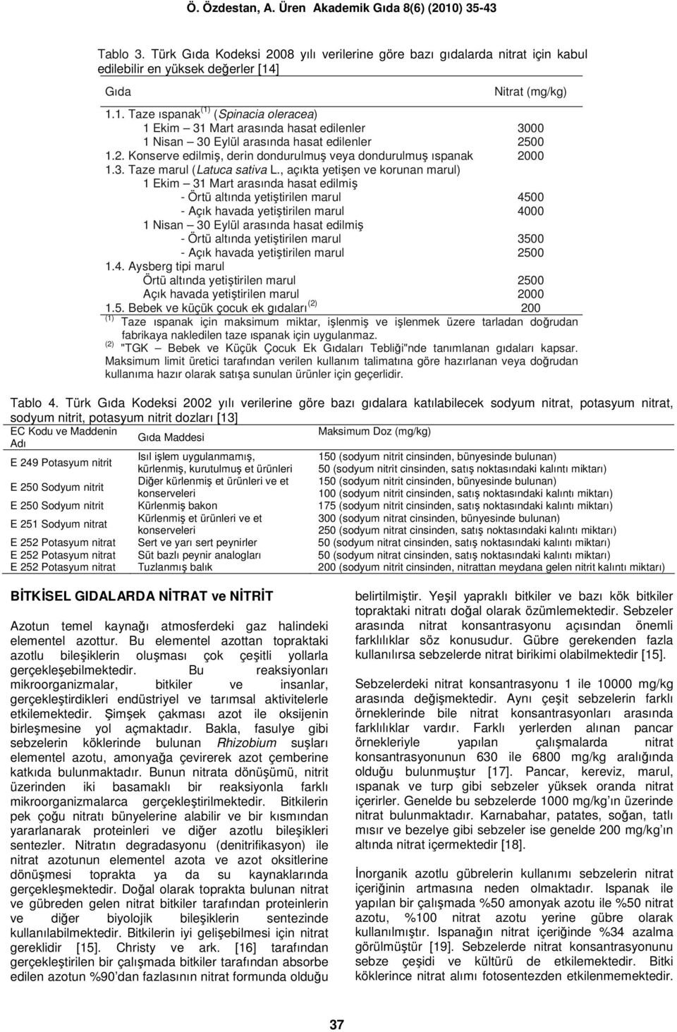 00 1.2. Konserve edilmiş, derin dondurulmuş veya dondurulmuş ıspanak 2000 1.3. Taze marul (Latuca sativa L.