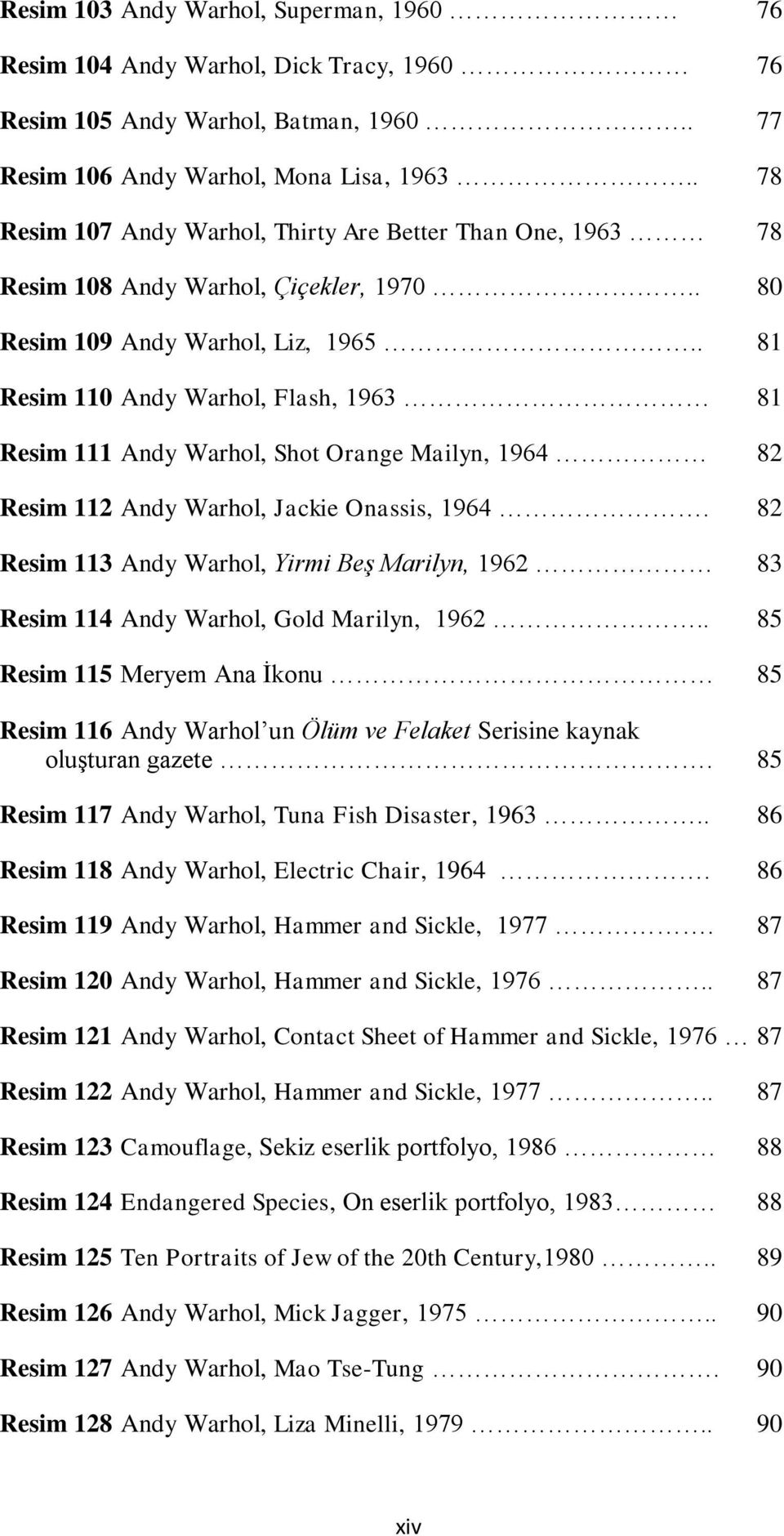 . 81 Resim 110 Andy Warhol, Flash, 1963 81 Resim 111 Andy Warhol, Shot Orange Mailyn, 1964 82 Resim 112 Andy Warhol, Jackie Onassis, 1964.