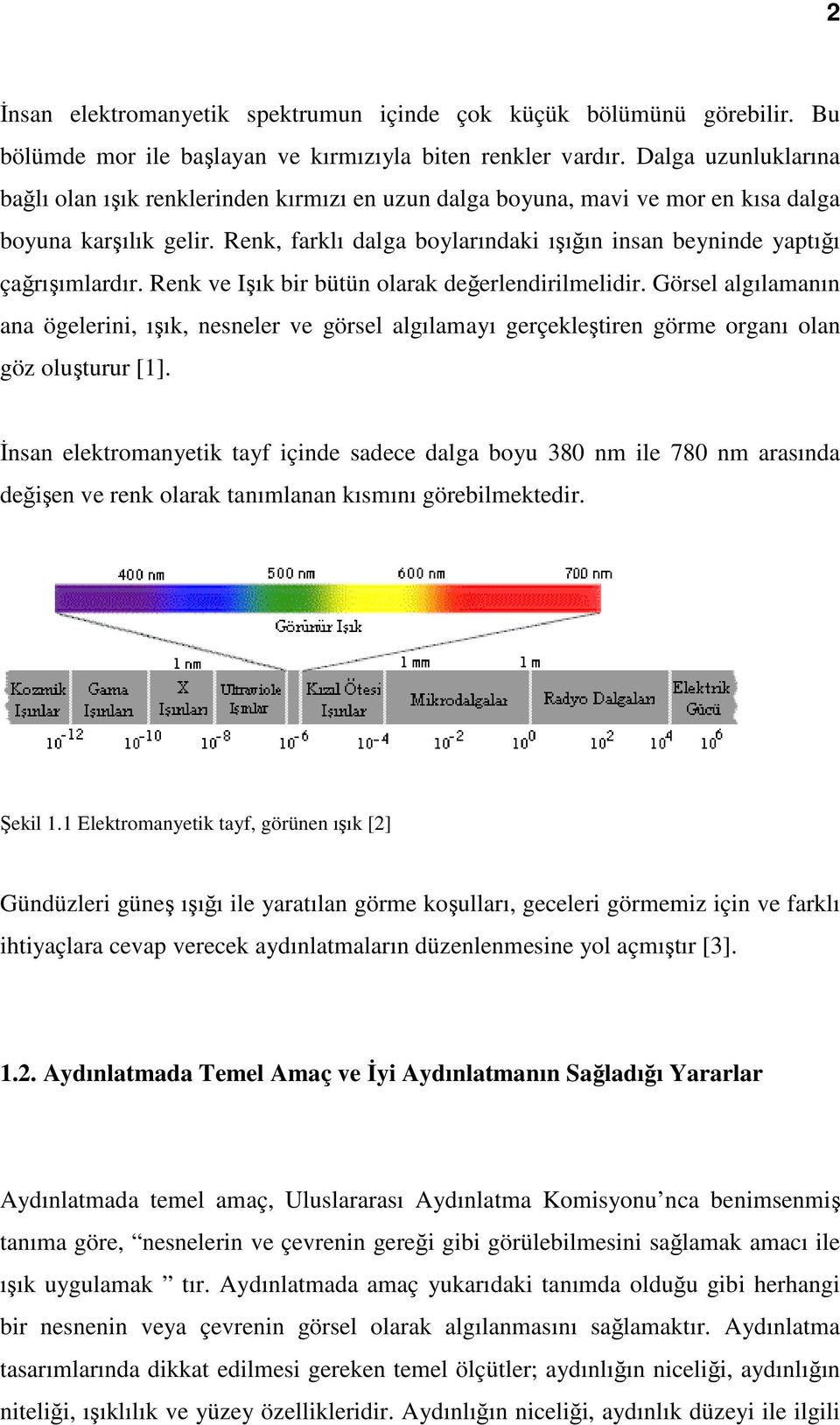 Renk, farklı dalga boylarındaki ışığın insan beyninde yaptığı çağrışımlardır. Renk ve Işık bir bütün olarak değerlendirilmelidir.