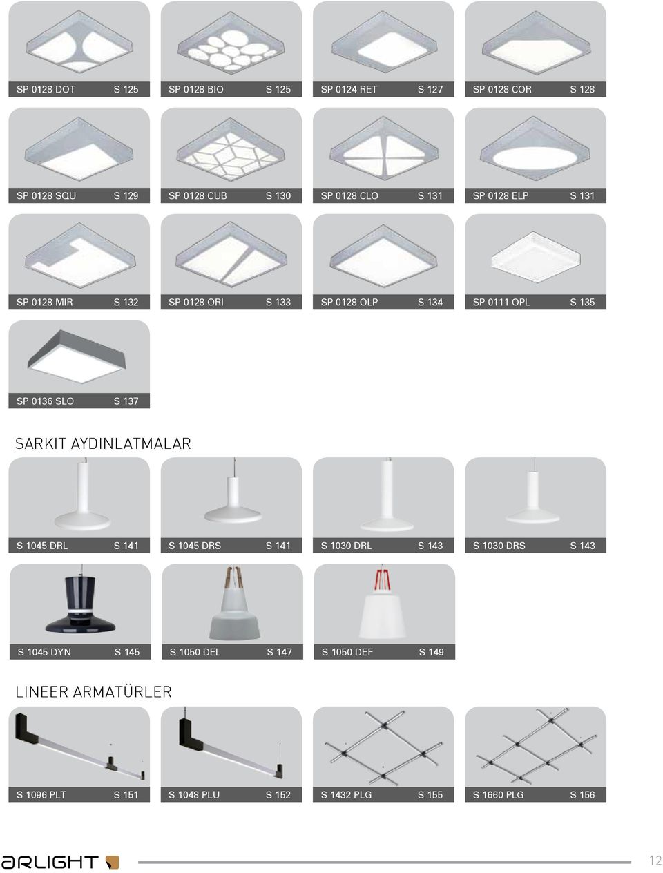 137 SARKIT AYDINLATMALAR S 1045 DRL S 141 S 1045 DRS S 141 S 1030 DRL S 143 S 1030 DRS S 143 S 1045 DYN S 145 S