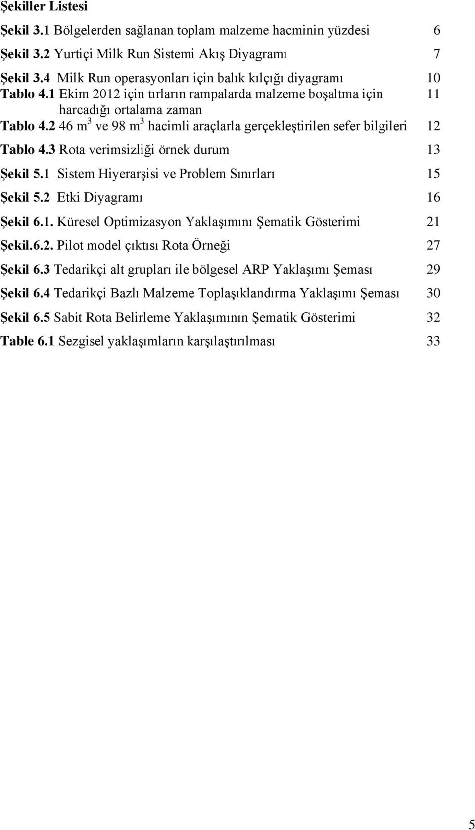 2 46 m 3 ve 98 m 3 hacimli araçlarla gerçekleştirilen sefer bilgileri 12 Tablo 4.3 Rota verimsizliği örnek durum 13 Şekil 5.1 Sistem Hiyerarşisi ve Problem Sınırları 15 Şekil 5.