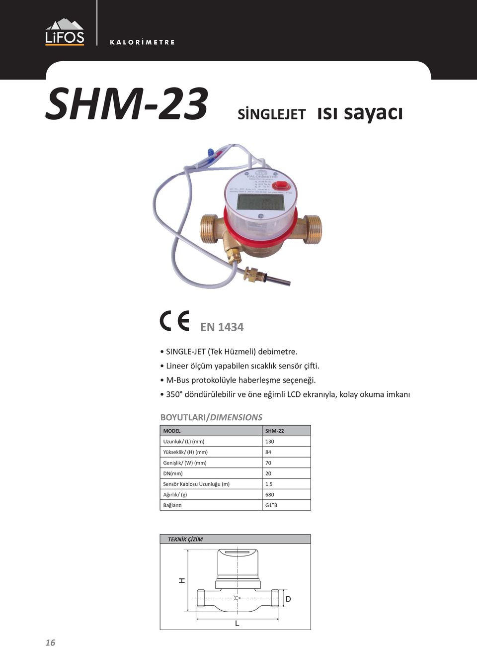 350 döndürülebilir ve öne eğimli LCD ekranıyla, kolay okuma imkanı BOYUTLARI/DIMENSIONS MODEL SHM-22