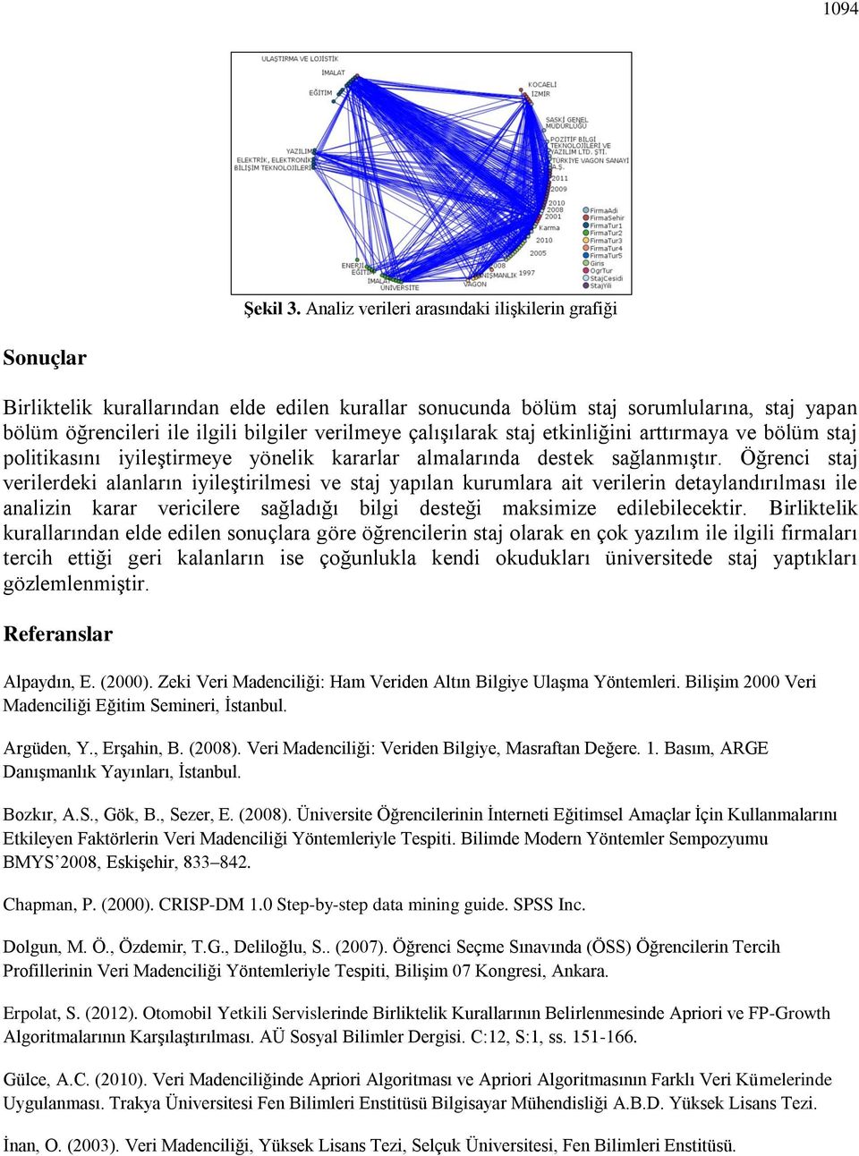 çalışılarak staj etkinliğini arttırmaya ve bölüm staj politikasını iyileştirmeye yönelik kararlar almalarında destek sağlanmıştır.