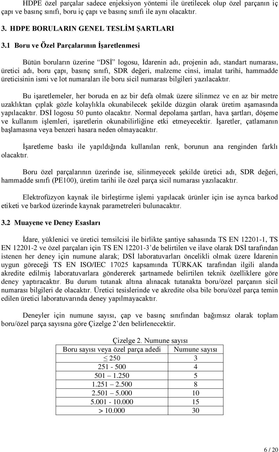 tarihi, hammadde üreticisinin ismi ve lot numaraları ile boru sicil numarası bilgileri yazılacaktır.