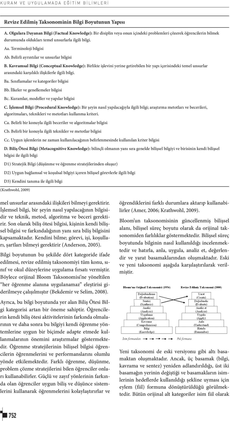 Belirli ayrıntılar ve unsurlar bilgisi B.