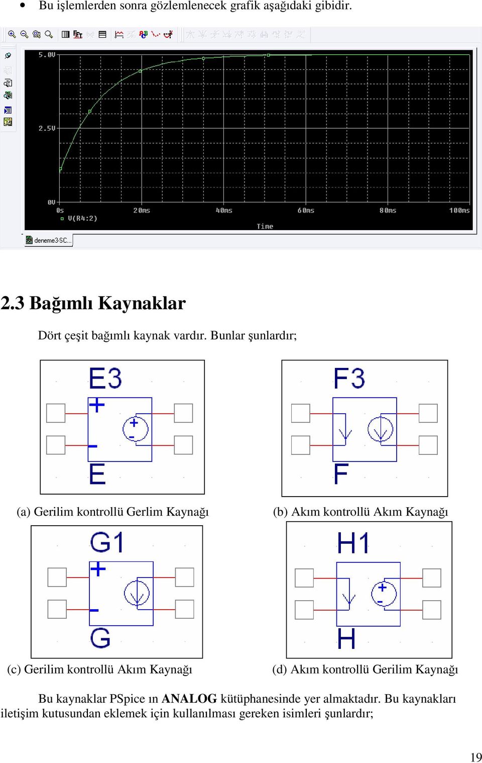 Bunlar şunlardır; (a) Gerilim kontrollü Gerlim Kaynağı (b) Akım kontrollü Akım Kaynağı (c) Gerilim