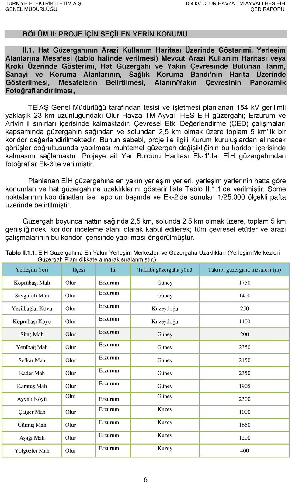 Yakın Çevresinde Bulunan Tarım, Sanayi ve Koruma Alanlarının, Sağlık Koruma Bandı nın Harita Üzerinde Gösterilmesi, Mesafelerin Belirtilmesi, Alanın/Yakın Çevresinin Panoramik Fotoğraflandırılması,