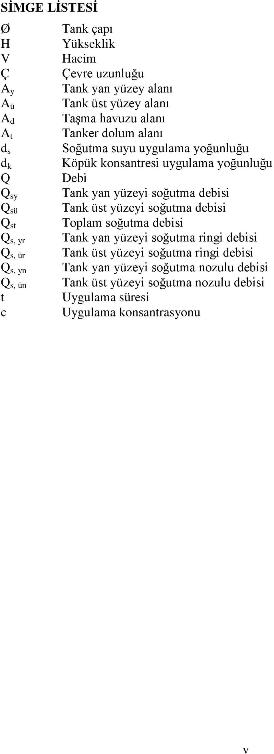 yoğunluğu Debi Tank yan yüzeyi soğutma debisi Tank üst yüzeyi soğutma debisi Toplam soğutma debisi Tank yan yüzeyi soğutma ringi debisi Tank