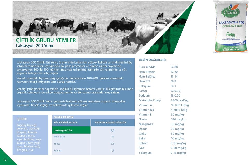 günleri arasındaki hayvanın enerji ihtiyacını tam olarak karşılar. İçerdiği probiyotikler sayesinde, sağlıklı bir işkembe ortamı yaratır.