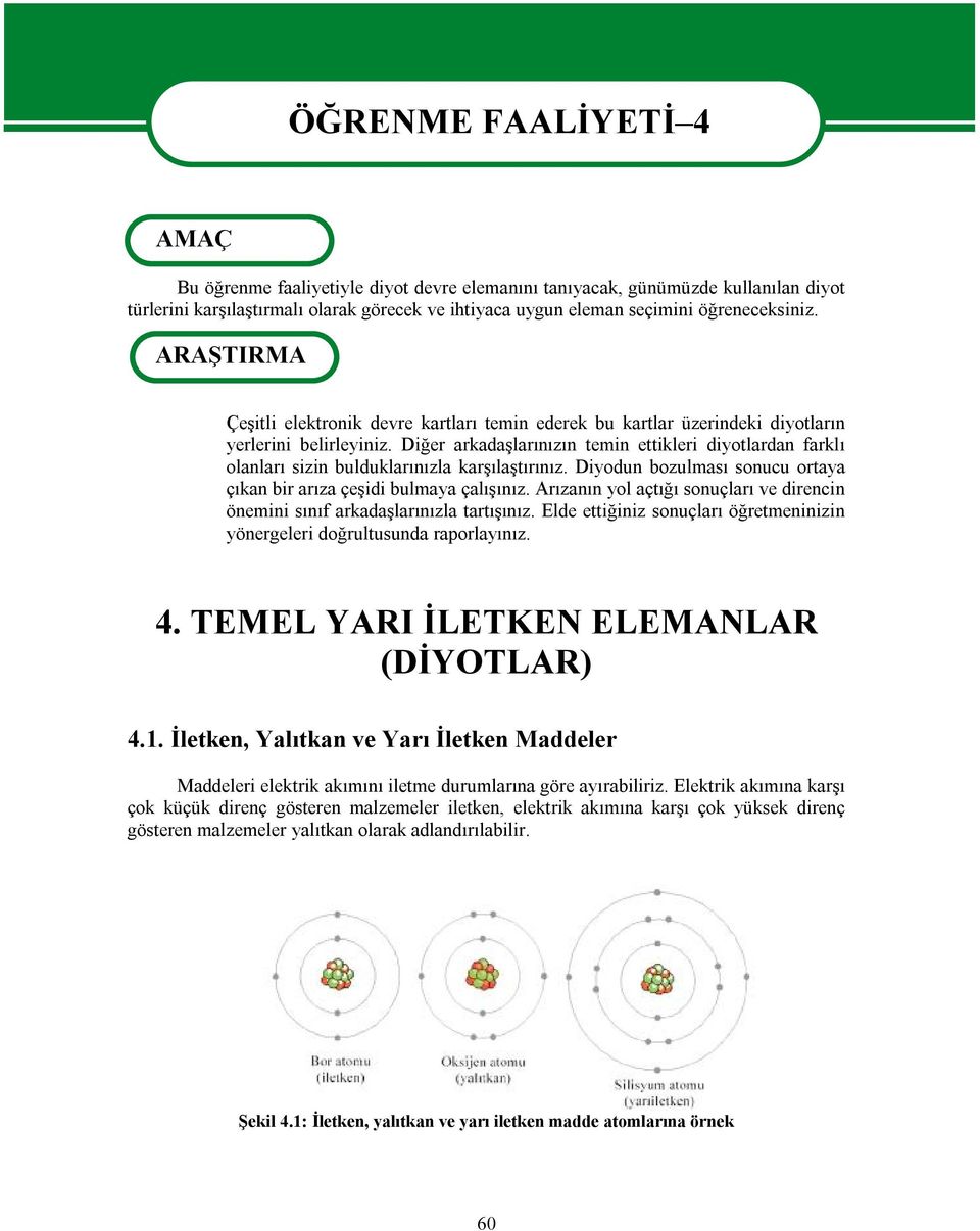 Diğer arkadaşlarınızın temin ettikleri diyotlardan farklı olanları sizin bulduklarınızla karşılaştırınız. Diyodun bozulması sonucu ortaya çıkan bir arıza çeşidi bulmaya çalışınız.