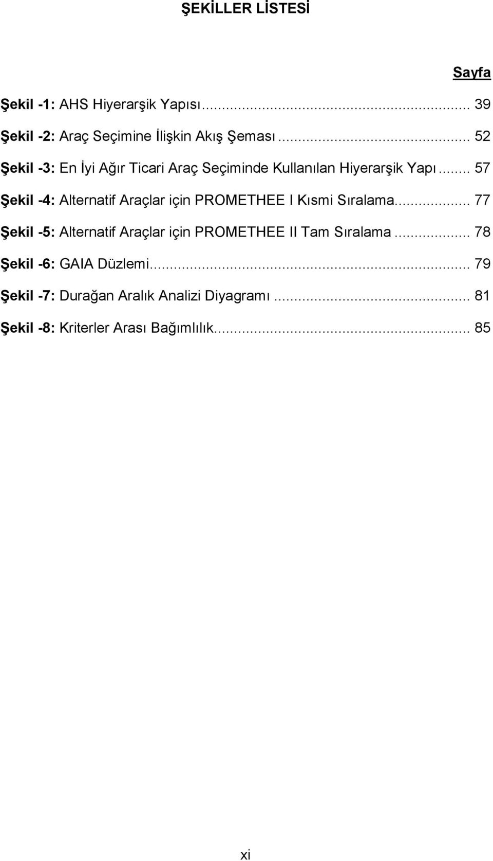 .. 57 Şekil -4: Alternatif Araçlar için PROMETHEE I Kısmi Sıralama.