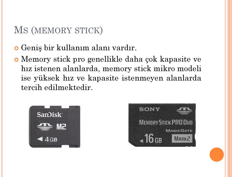 istenen alanlarda, memory stick mikro modeli ise