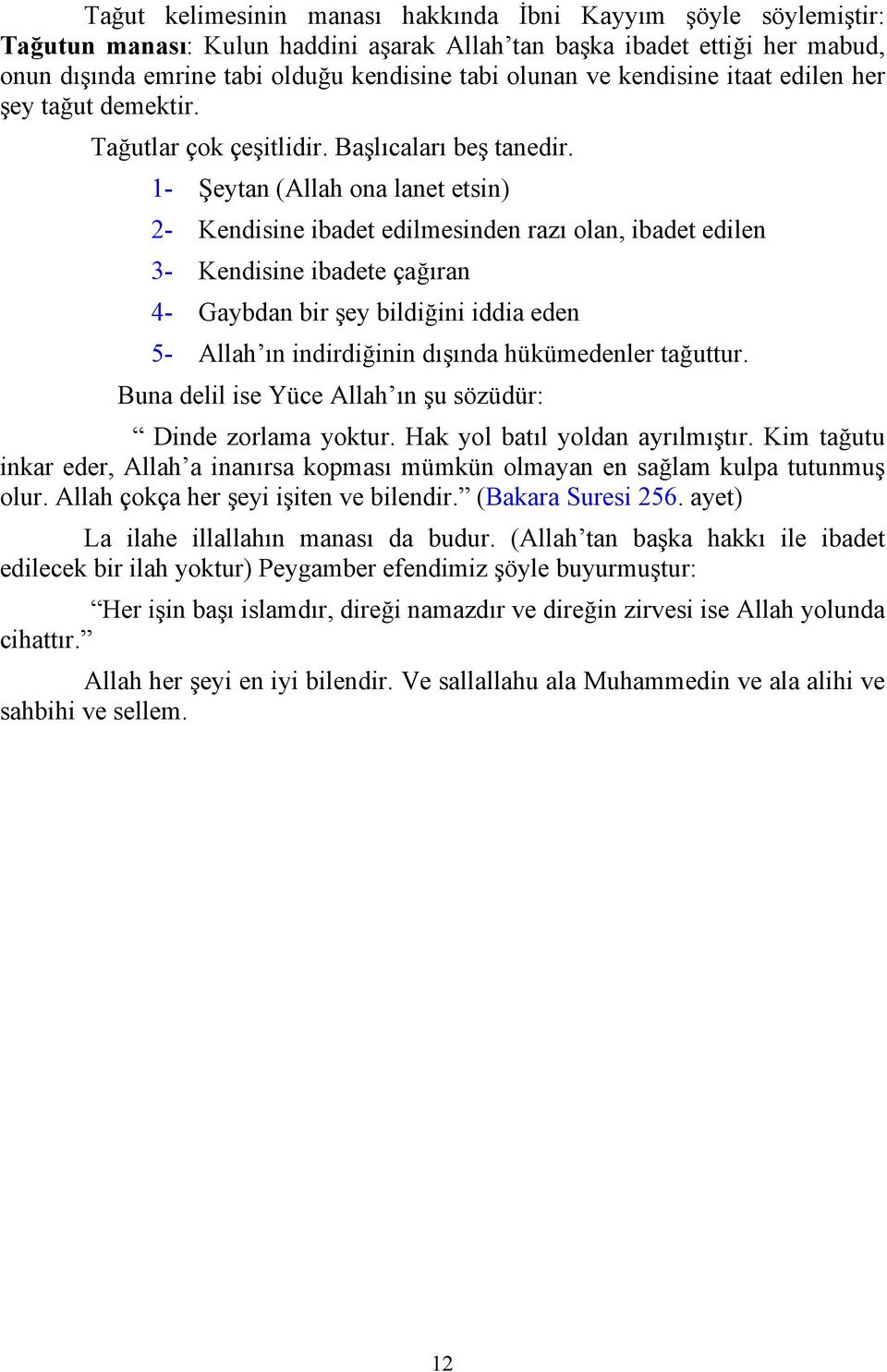 1- Şeytan (Allah ona lanet etsin) 2- Kendisine ibadet edilmesinden razı olan, ibadet edilen 3- Kendisine ibadete çağıran 4- Gaybdan bir şey bildiğini iddia eden 5- Allah ın indirdiğinin dışında