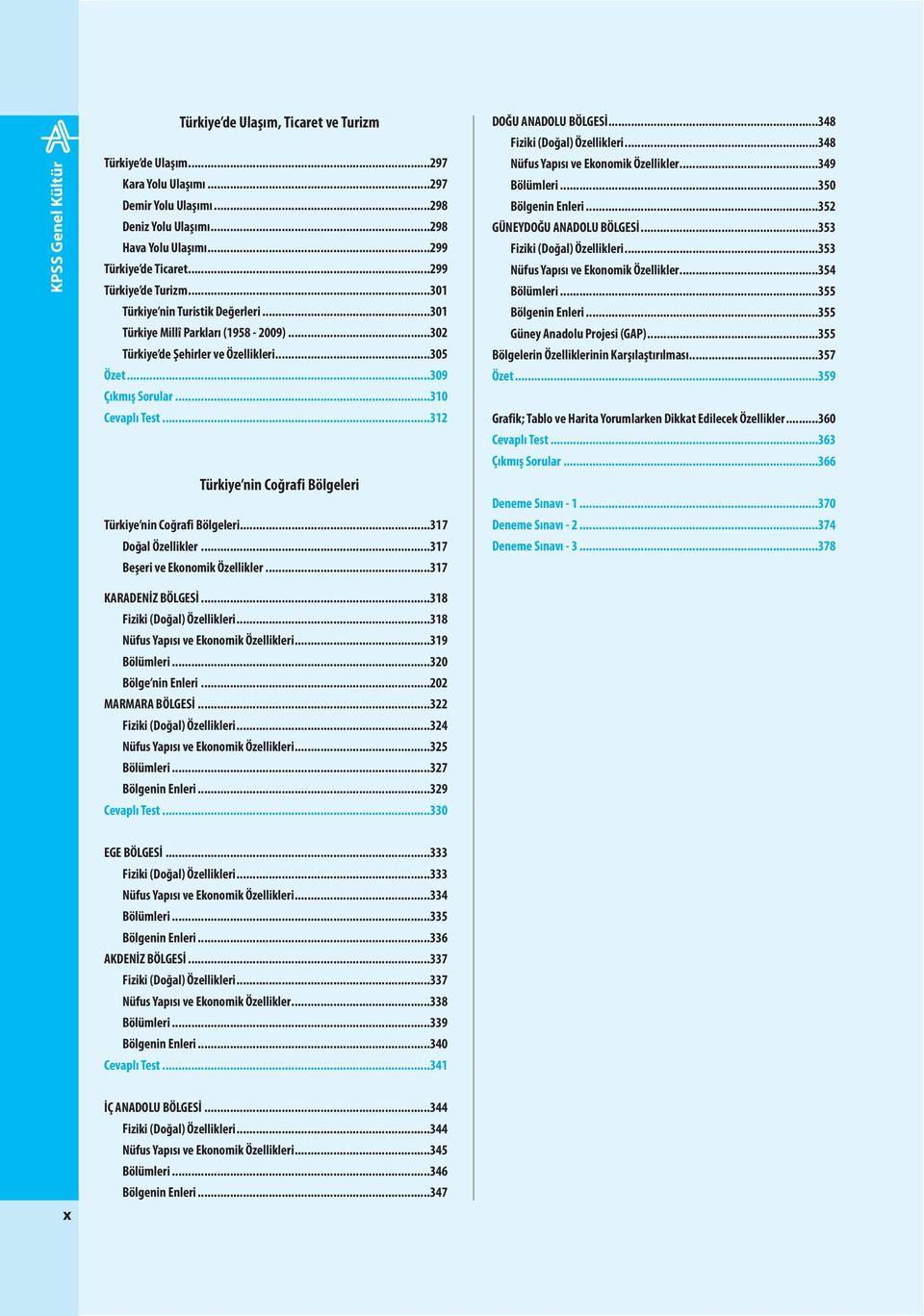 ..312 Türkiye nin Coğrafi Bölgeleri Türkiye nin Coğrafi Bölgeleri...317 Doğal Özellikler...317 Beşeri ve Ekonomik Özellikler...317 DOĞU ANADOLU BÖLGESİ...348 Fiziki (Doğal) Özellikleri.