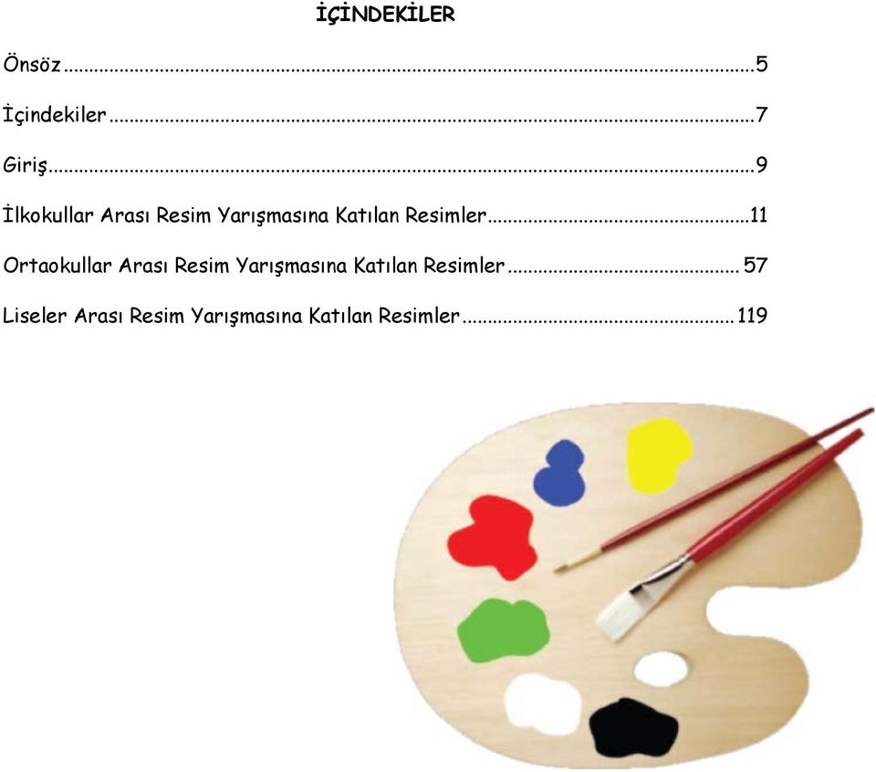 ..11 Ortaokullar Arası Resim Yarışmasına Katılan