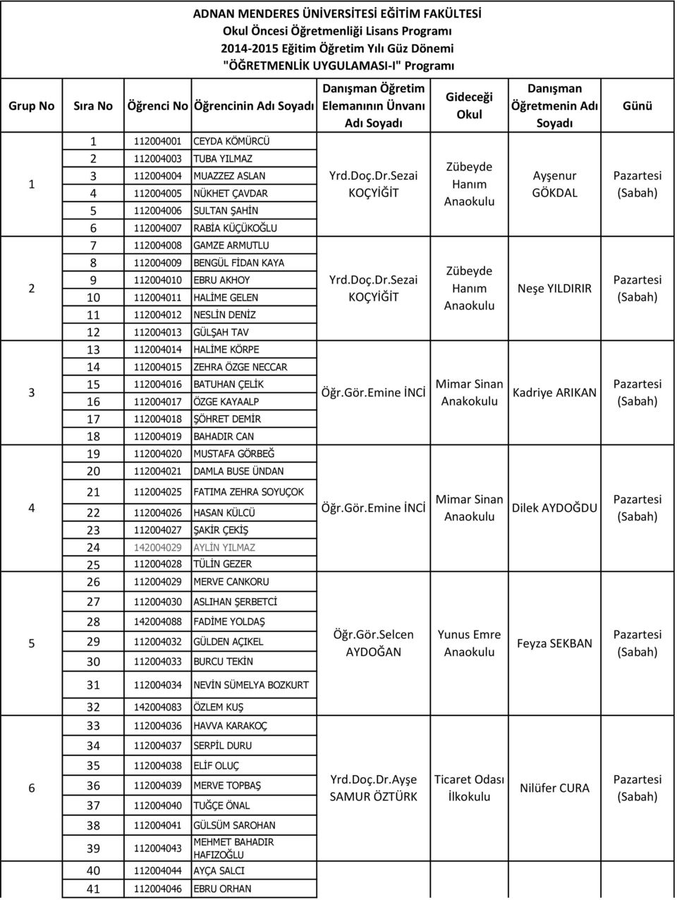 Emine İNCİ 7 0008 ŞÖHRET DEMİR 8 0009 BAHADIR CAN 9 0000 MUSTAFA GÖRBEĞ 0 000 DAMLA BUSE ÜNDAN 000 FATIMA ZEHRA SOYUÇOK 000 HASAN KÜLCÜ Öğr.Gör.