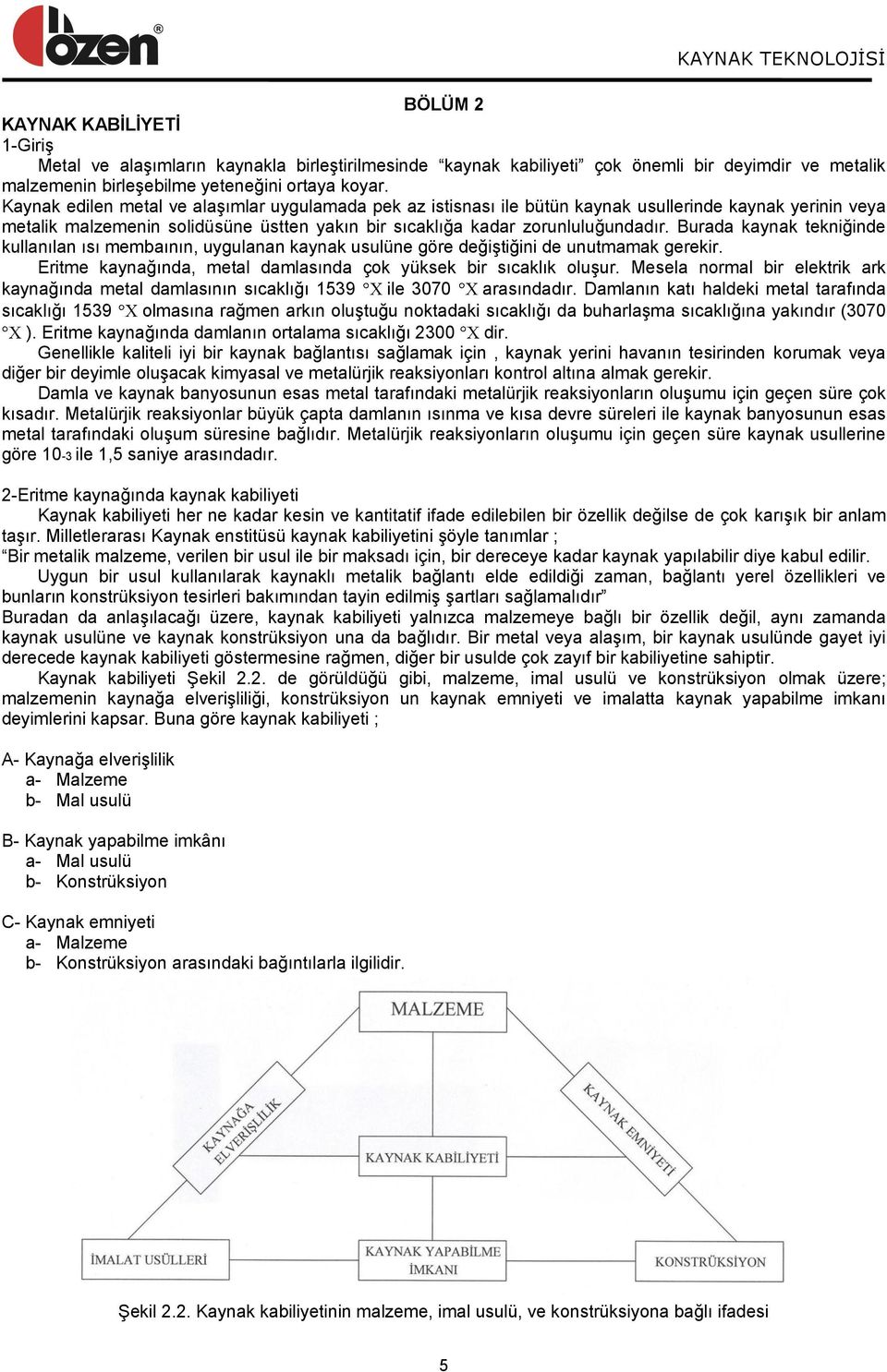 Burada kaynak tekniğinde kullanılan ısı membaının, uygulanan kaynak usulüne göre değiģtiğini de unutmamak gerekir. Eritme kaynağında, metal damlasında çok yüksek bir sıcaklık oluģur.