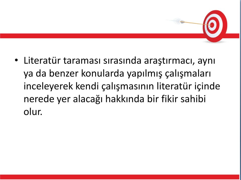 inceleyerek kendi çalışmasının literatür içinde