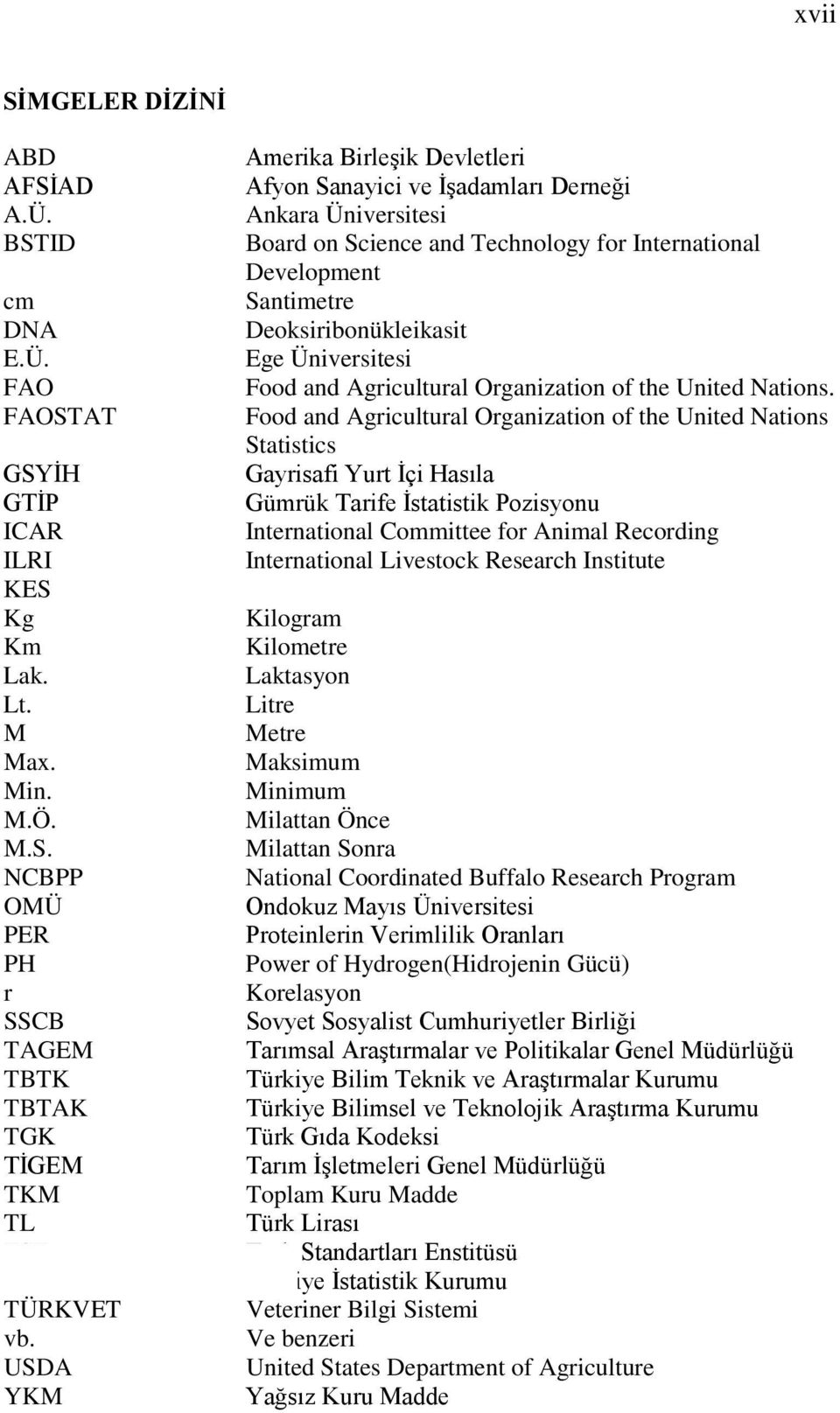 Üniversitesi Food and Agricultural Organization of the United Nations.