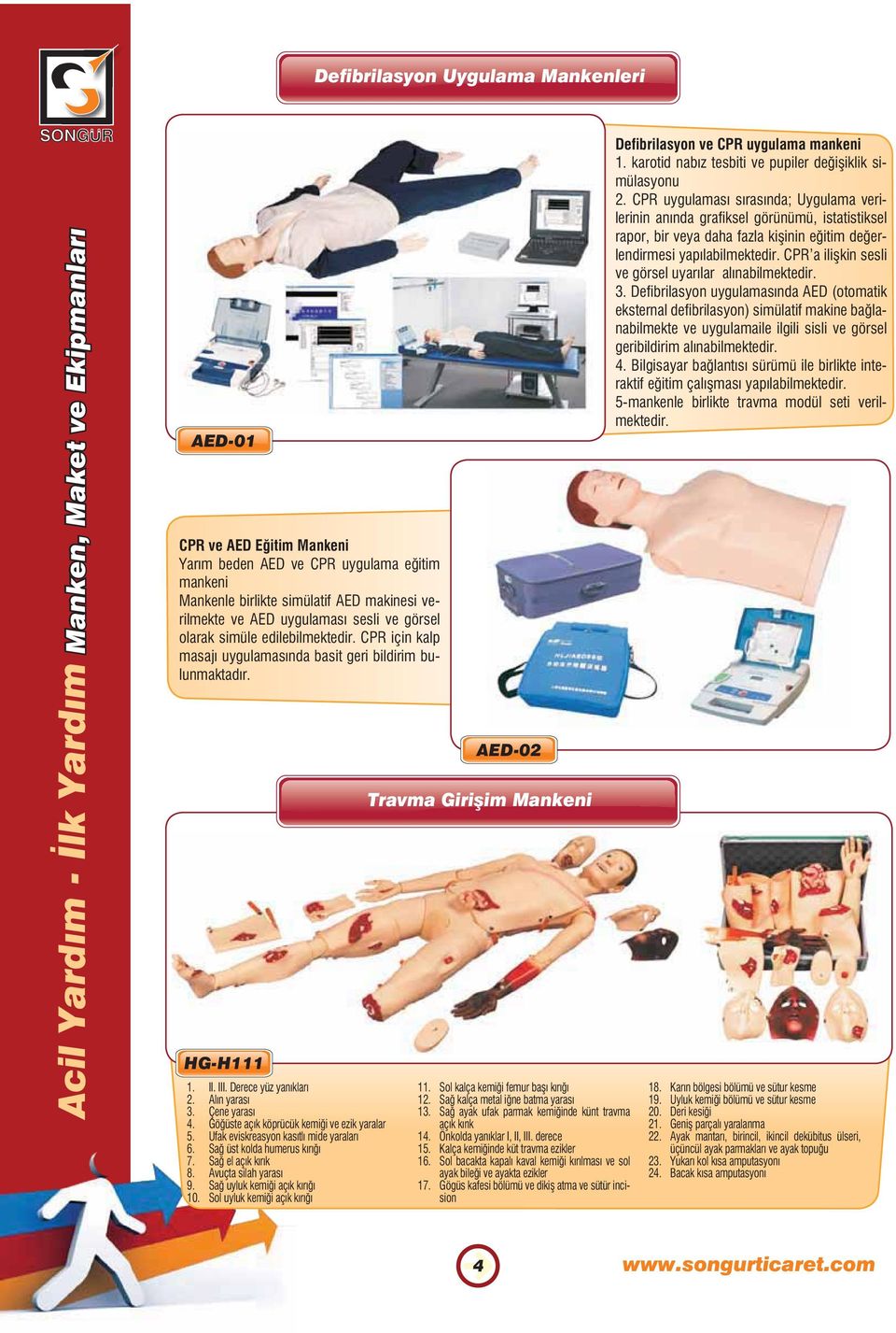 Göğüste açık köprücük kemiği ve ezik yaralar 5. Ufak eviskreasyon kasıtlı mide yaraları 6. Sağ üst kolda humerus kırığı 7. Sağ el açık kırık 8. Avuçta silah yarası 9. Sağ uyluk kemiği açık kırığı 10.