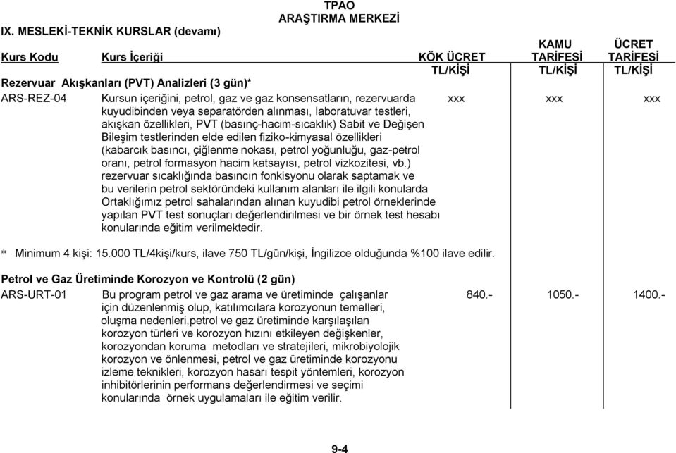 petrol formasyon hacim katsayısı, petrol vizkozitesi, vb.