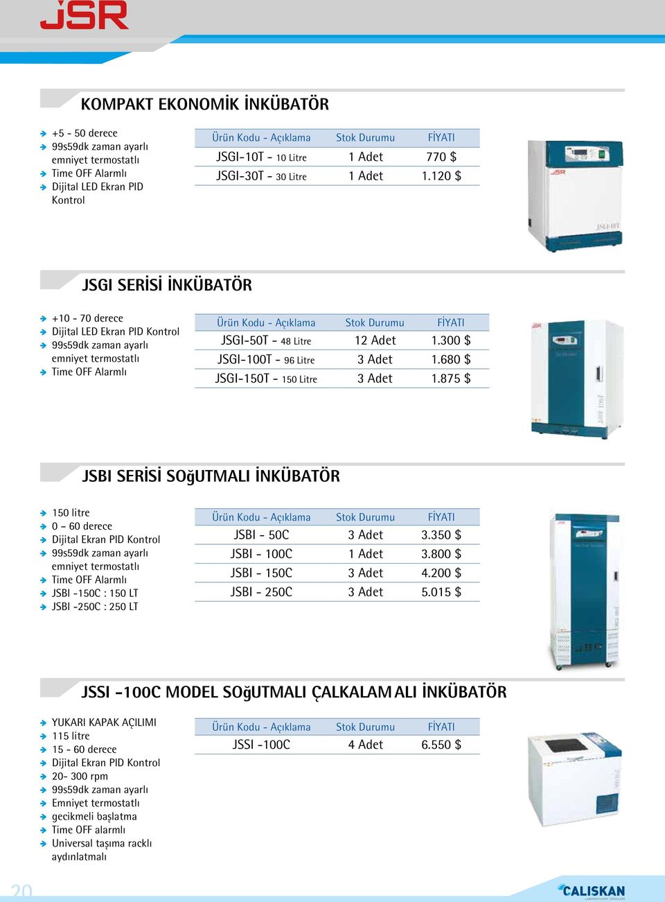 680 $ JSGI-150T - 150 Litre 3 Adet 1.