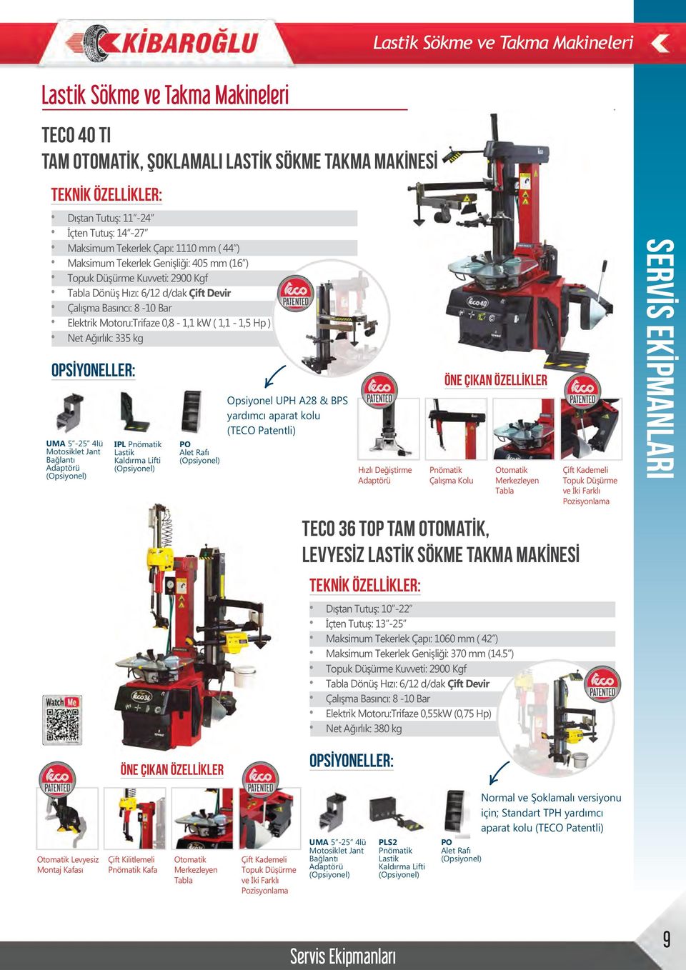 u OPSİYONELLER: Öne Çıkan Özellİkler Opsiyonel UPH A28 & BPS yardımcı aparat kolu (TECO Patentli) UMA -2 4lü Motosiklet Jant Bağlantı Adaptörü (Opsiyonel) IPL Pnömatik Lastik Kaldırma Lifti