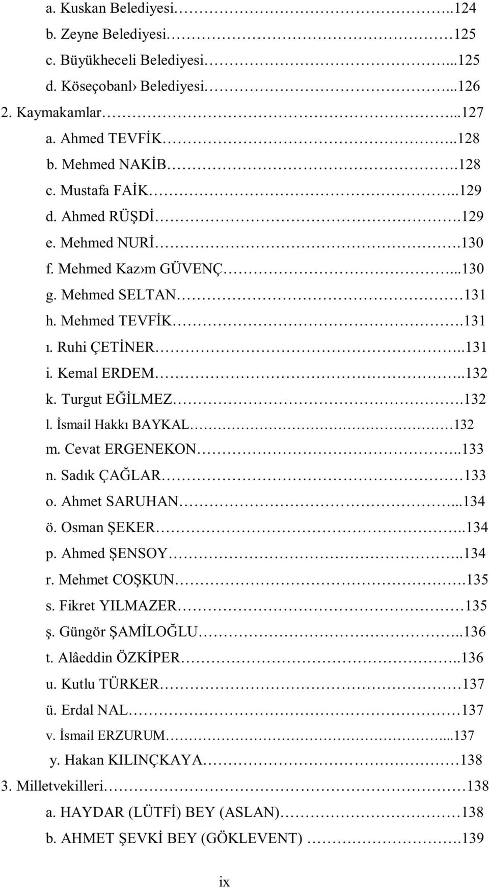 İsmail Hakkı BAYKAL 132 m. Cevat ERGENEKON..133 n. Sadık ÇAĞLAR 133 o. Ahmet SARUHAN...134 ö. Osman ŞEKER..134 p. Ahmed ŞENSOY..134 r. Mehmet COŞKUN.135 s. Fikret YILMAZER 135 ş.