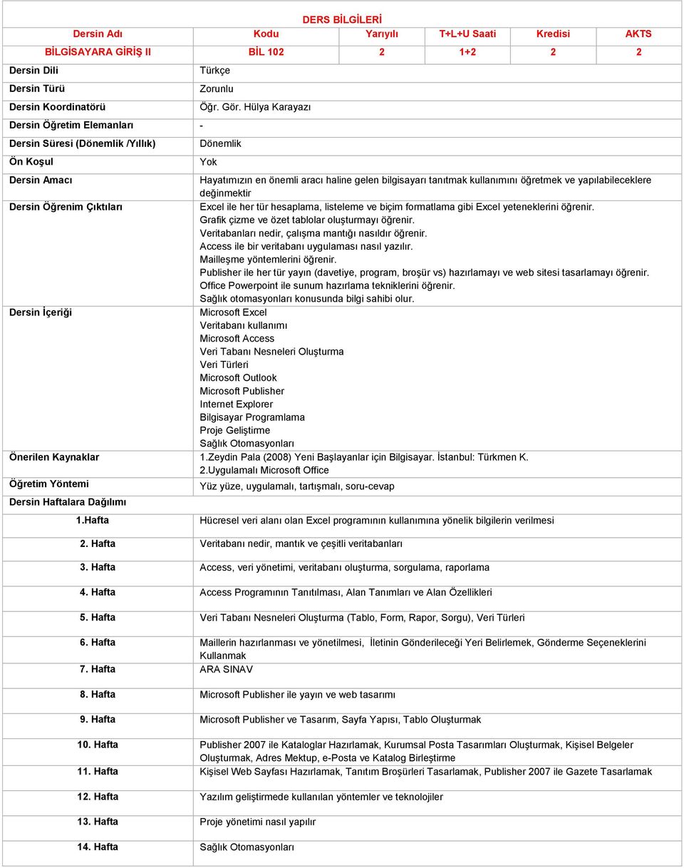 Excel yeteneklerini öğrenir. Grafik çizme ve özet tablolar oluşturmayı öğrenir. Veritabanları nedir, çalışma mantığı nasıldır öğrenir. Access ile bir veritabanı uygulaması nasıl yazılır.