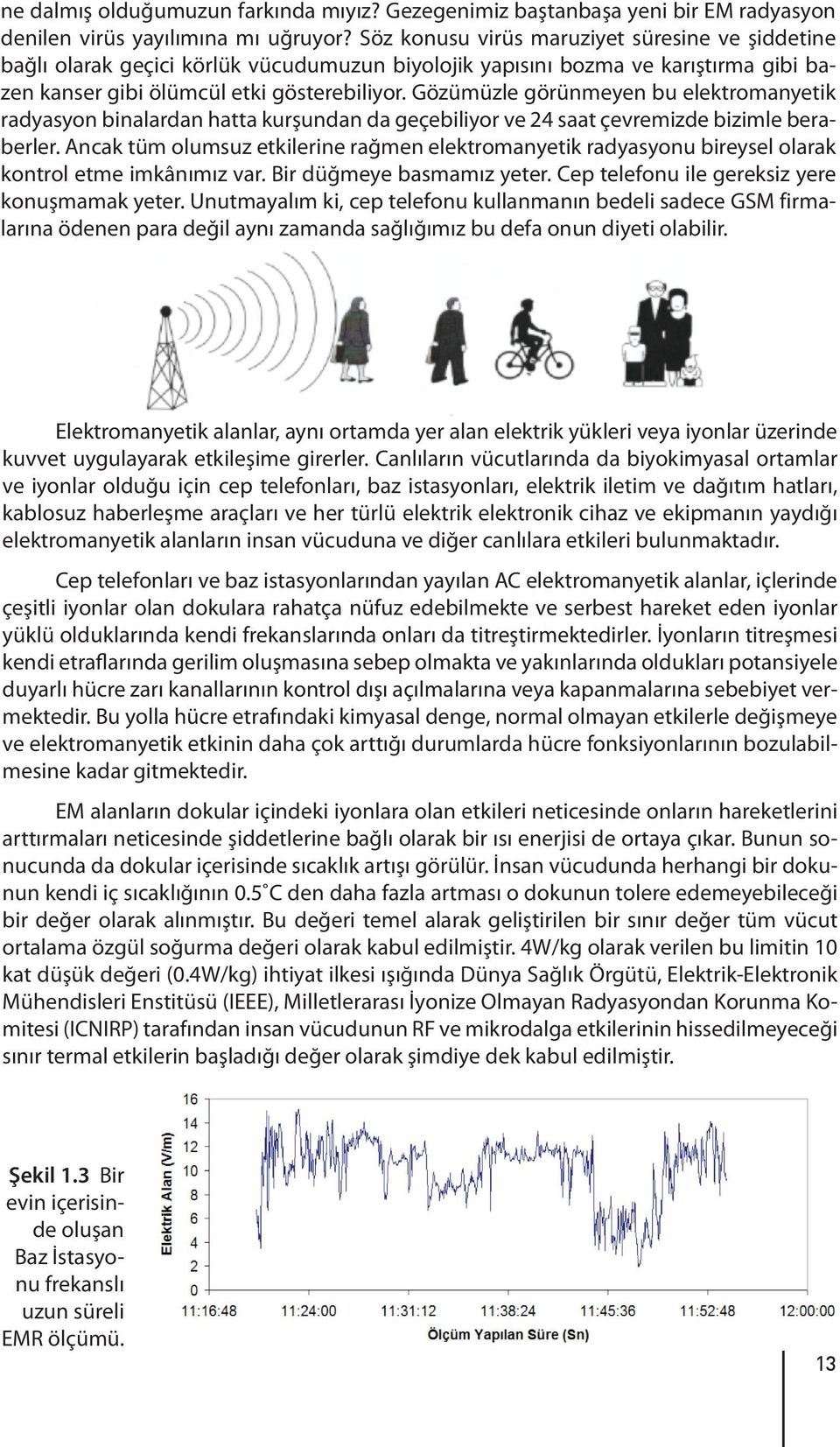 Gözümüzle görünmeyen bu elektromanyetik radyasyon binalardan hatta kurşundan da geçebiliyor ve 24 saat çevremizde bizimle beraberler.