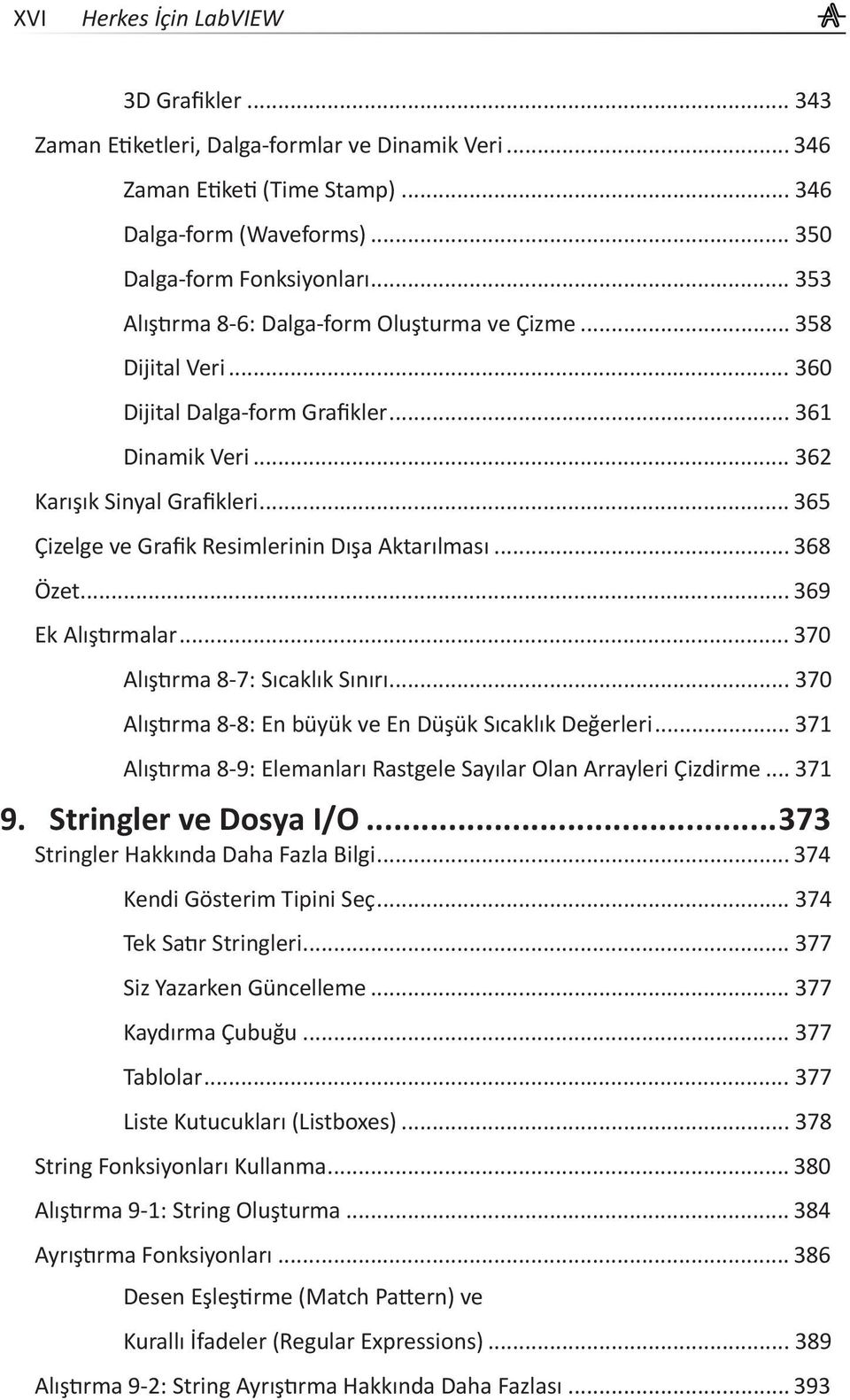 .. 365 Çizelge ve Grafik Resimlerinin Dışa Aktarılması... 368 Özet... 369 Ek Alıştırmalar... 370 Alıştırma 8-7: Sıcaklık Sınırı... 370 Alıştırma 8-8: En büyük ve En Düşük Sıcaklık Değerleri.