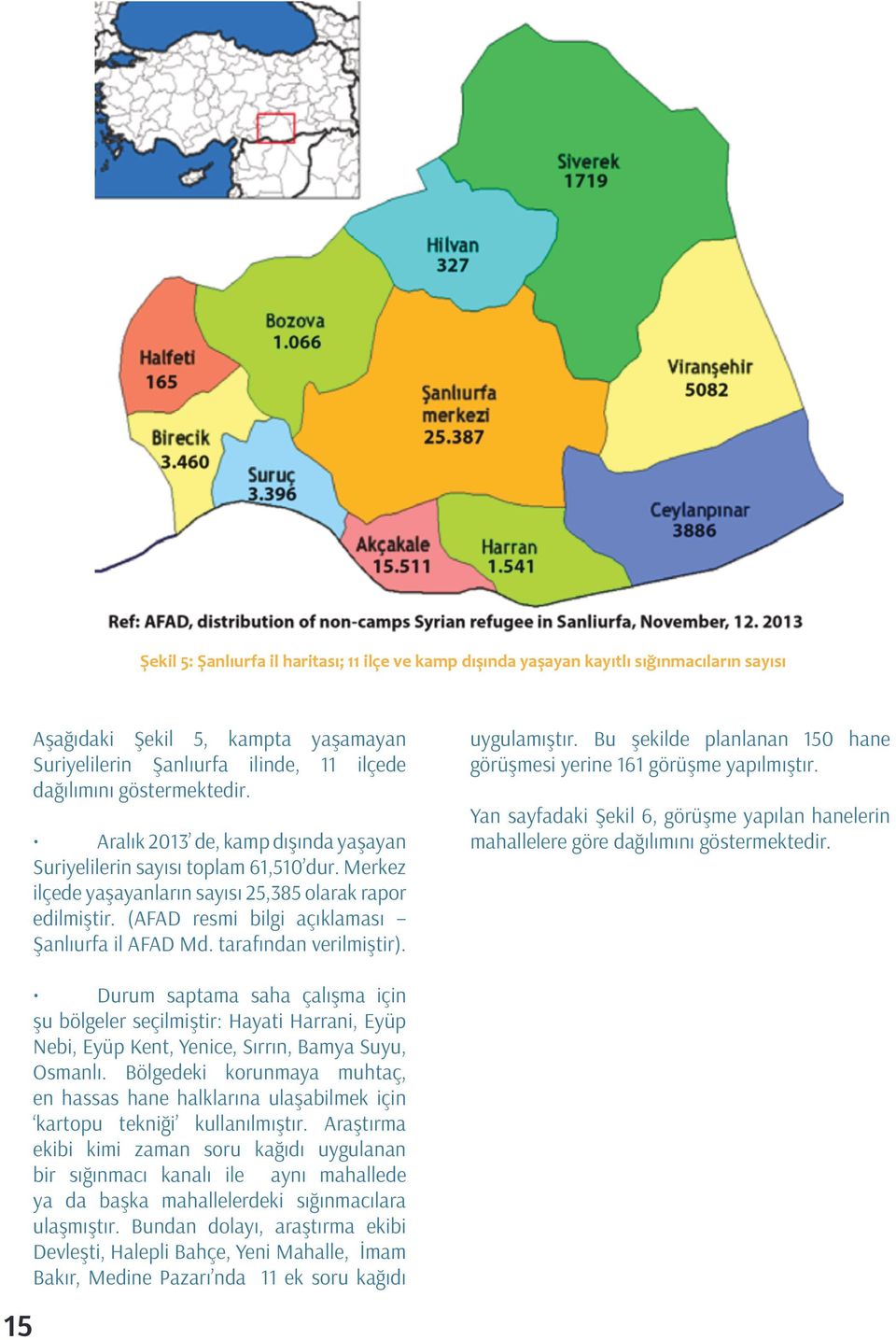 tarafından verilmiştir). uygulamıştır. Bu şekilde planlanan 150 hane görüşmesi yerine 161 görüşme yapılmıştır.